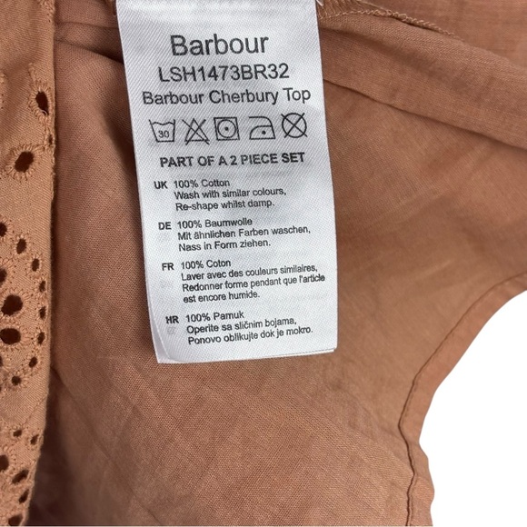 BARBOUR CHERBURY MAPLE EYELET LACE 100% COTTON BLOUSE TOP - Picture 15 of 16